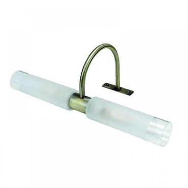 INLIGHT ΑΠΛΙΚΑ ΜΠΑΝΙΟΥ ΓΥΑΛΙΝΗ ΜΕΤΑΛΛΙΚΗ ΟΞΥΝΤΕ 2 x G9 31.5cm 1046